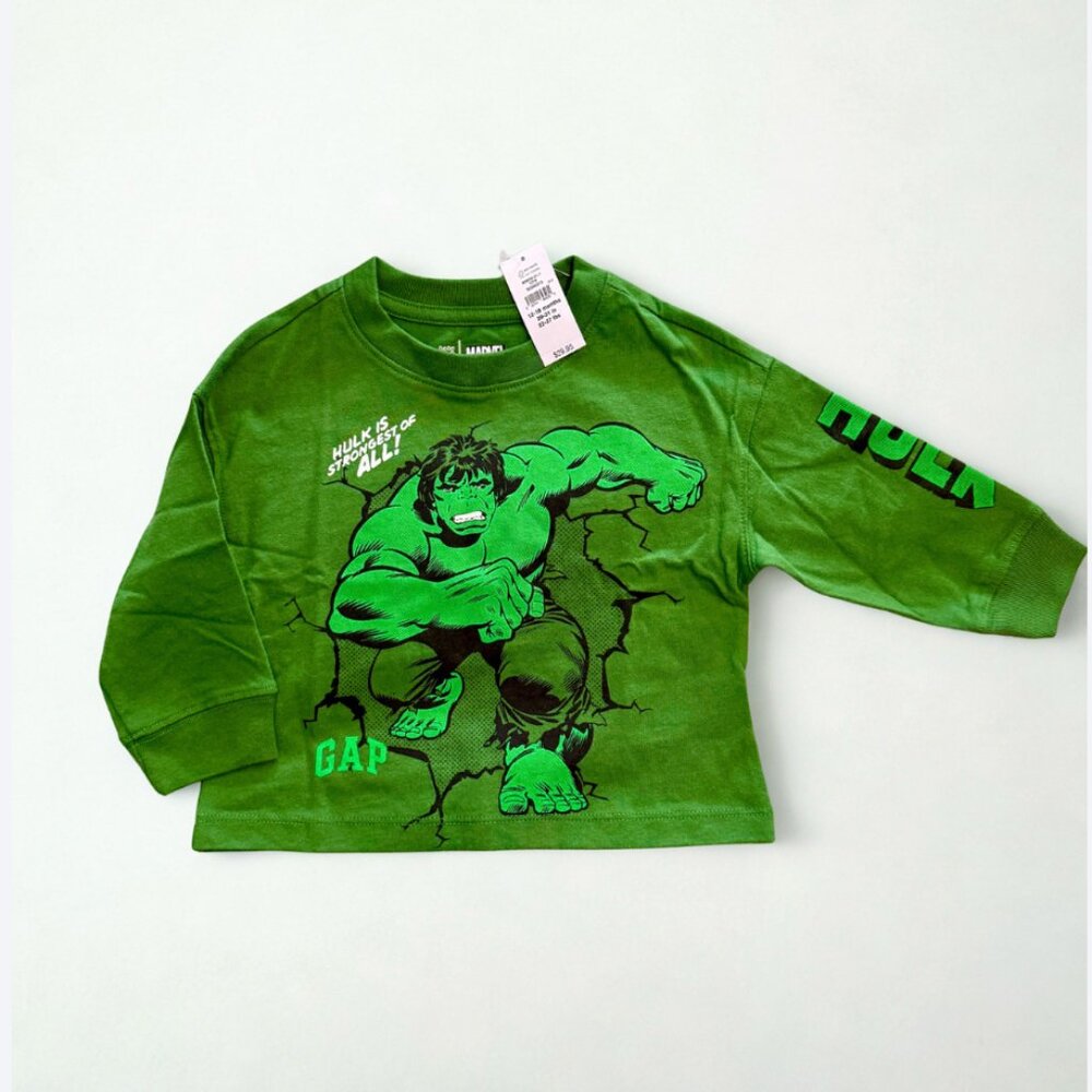 NWT! Gap Baby Size 12-18 Months Hulk Marvel Graphic T-Shirt